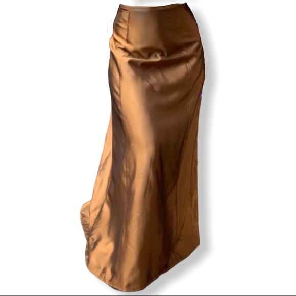 bronze maxi skirt